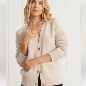 Jenni Kayne Stanford Cashmere Cardigan Oatmeal Sz S